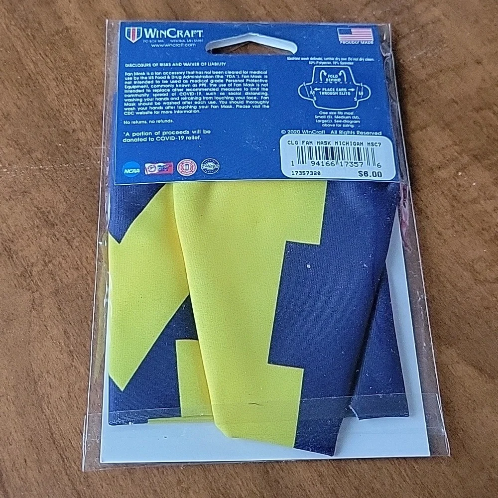 Wincraft Fan Mask Face Mask Michigan Wolverines Brand new